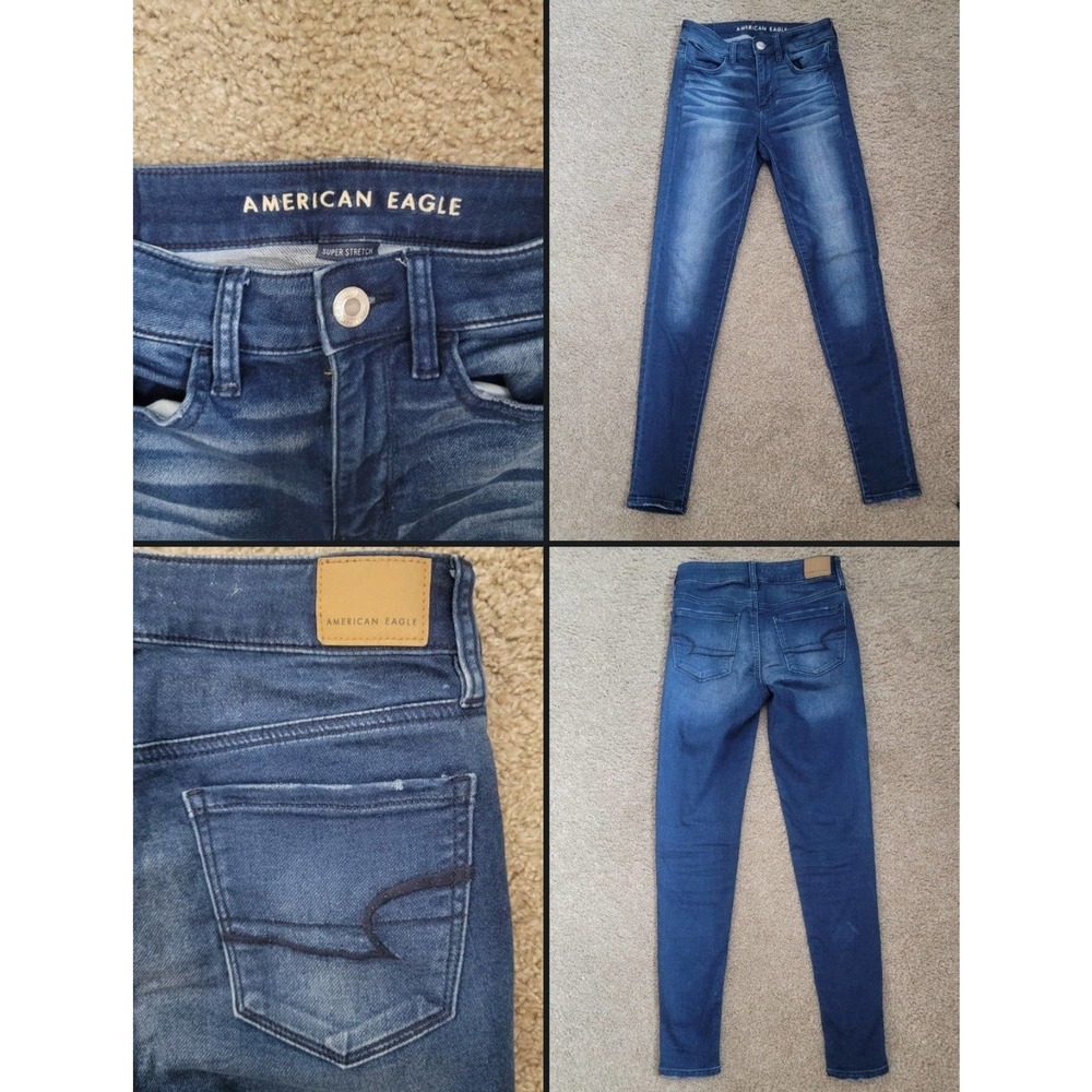 American Eagle Hi rise Jegging jeans Womens sz 2 dark wash stretch super stretch